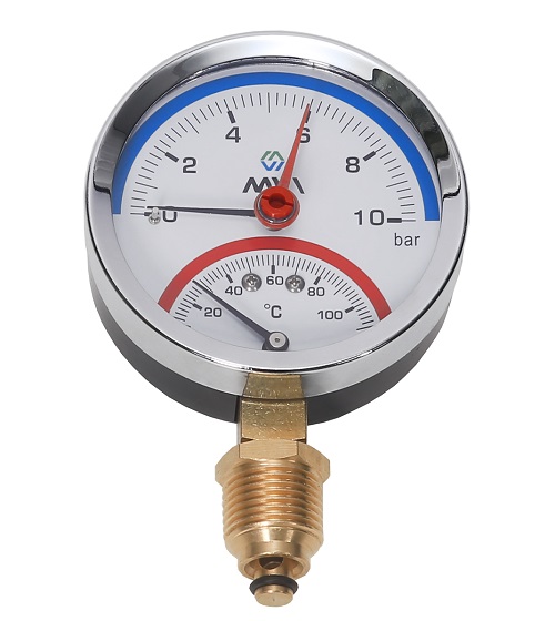 Термоманометр рад. 80/10 (1/2", 0-10бар, 120"С) MVI