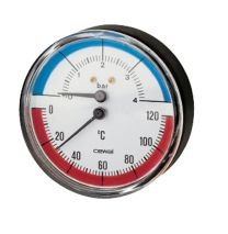 Термоманометр "ZOTA" 4 бар, 120°C 1/2" д=63 (66600403)